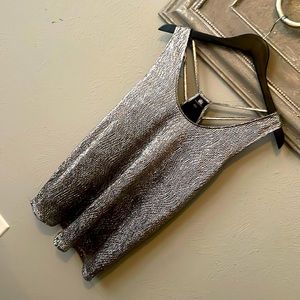 women's rock & republic shirts silver metañic ombre tank top.